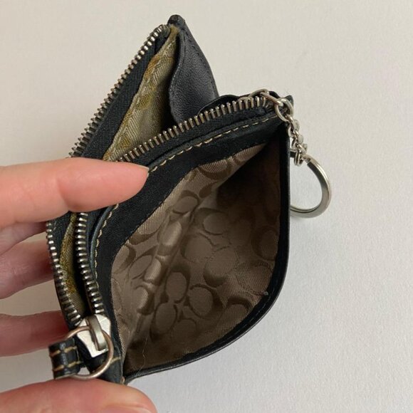 🆕 Coach Vintage Black Leather Key, Card, & Coin Wallet - Picture 5 of 11